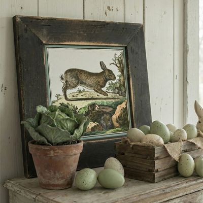 Rustic Framed Hare In The Woods Wall Art