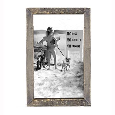 Rustic Framed No Swimming Wall Art
