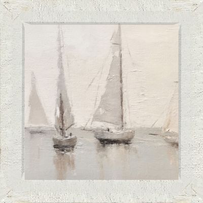 Rustic Framed Sailboats Wall Art