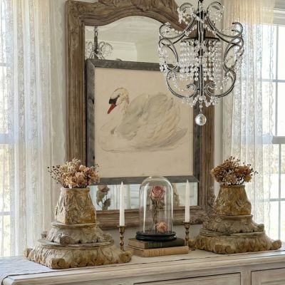 Rustic Framed Vintage Swan Wall Art