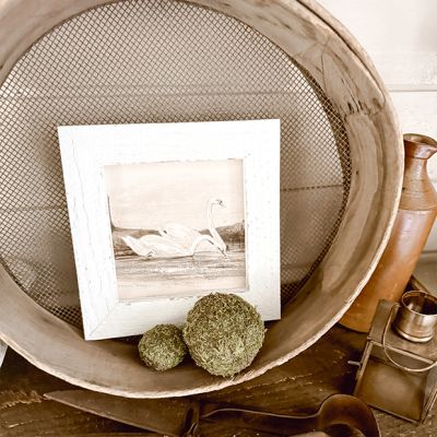 Rustic Framed Winter Swans Wall Art