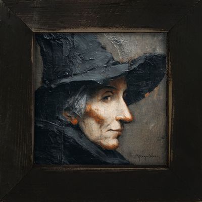 Rustic Framed Witch Portrait Wall Art