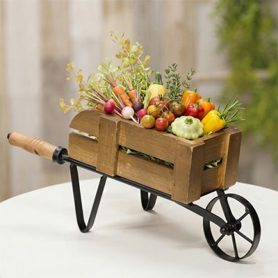 Rustic Garden Mini Wheelbarrow Display