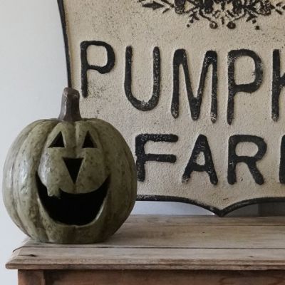 Rustic Green Big Mouth Jack O Lantern 11 Inch