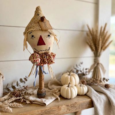 Rustic Harvest Scarecrow Spindle