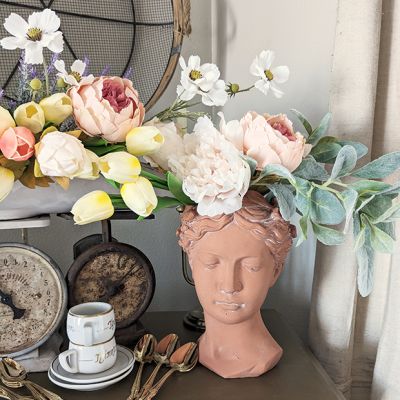 Rustic Head Bust Planter 11 inch