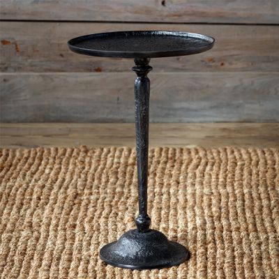 Rustic Industrial Black Metal Round Side Table
