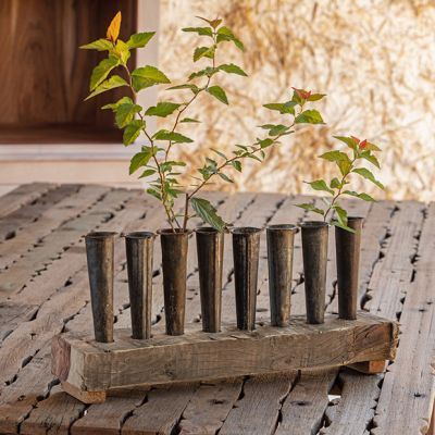 Rustic Industrial Cone Vase Centerpiece