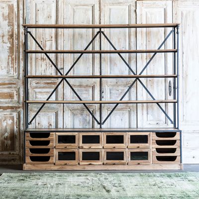 Rustic Industrial Farmhouse Row Shelf