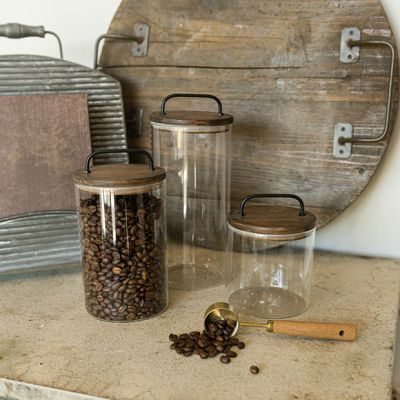 Rustic Industrial Lidded Glass Jar One of Each