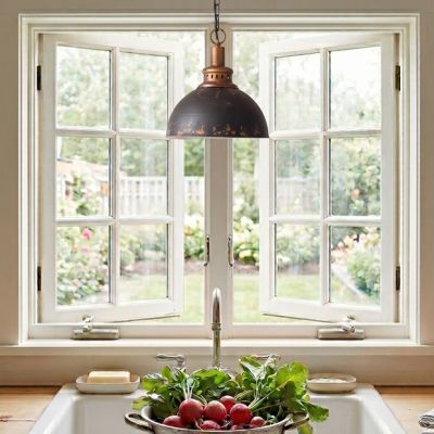 rustic-industrial-metal-dome-pendant