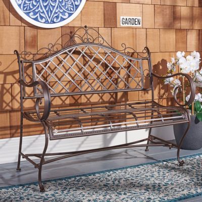 Rustic Iron Outdoor Garden Bench