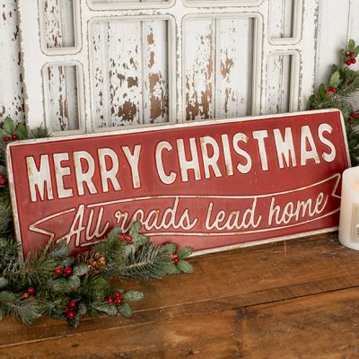 Rustic Merry Christmas Metal Sign