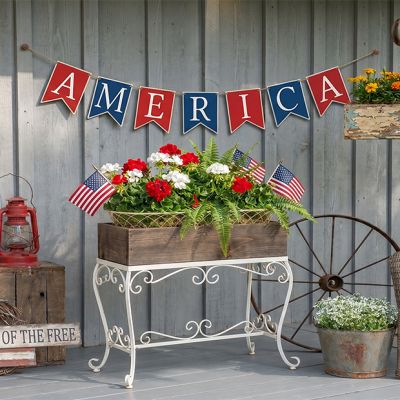 Rustic Metal America Pennant Banner