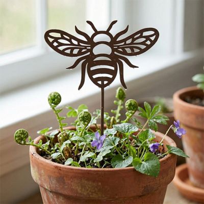 Rustic Metal Bee Garden Stake Set of 3