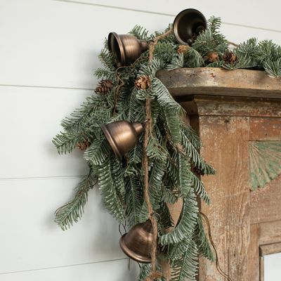 Rustic Metal Bell Garland On Jute Rope