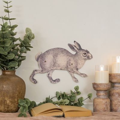 Rustic Metal Bunny Poseable Wall Decor