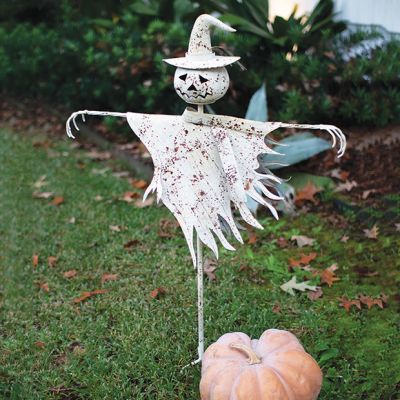 Rustic Metal Scarecrow Yard Stake
