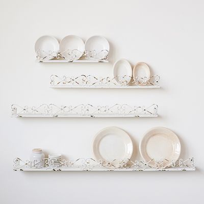 Rustic Metal Wall Shelves Set of 4