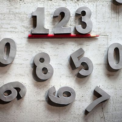 Rustic Metal Zinc Number Symbol