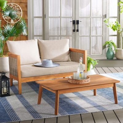 Rustic Modern Patio Bench and Table Set