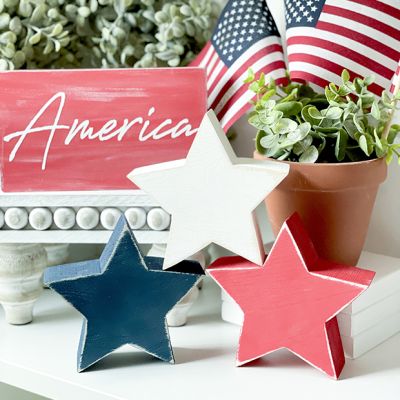 Rustic Patriotic Star Set of 3