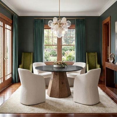 Rustic Phoebe Marble Dining Table