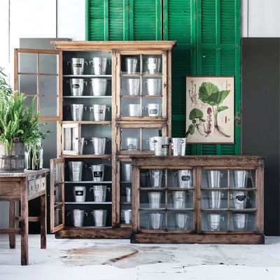 Rustic Pine Sideboard Storage Cabinet