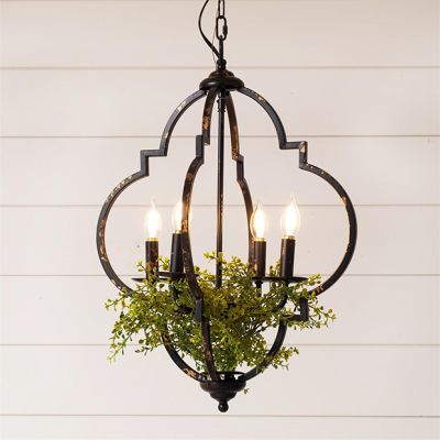 Rustic Quatrefoil Pendant Chandelier