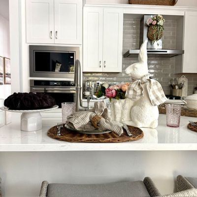 Rustic Rabbit Faux Cement Planter