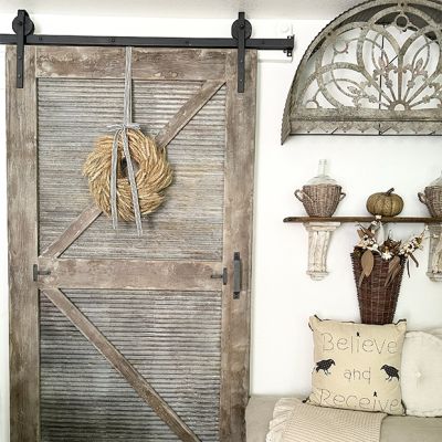 Rustic Sliding Barn Door With Rail