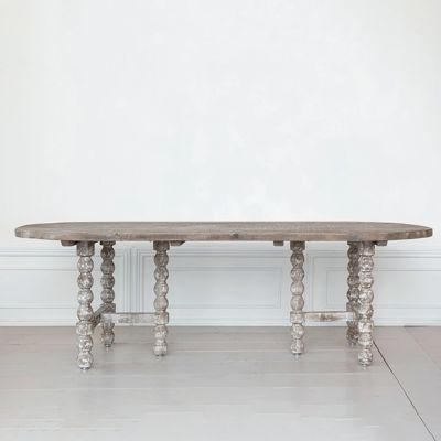Rustic Spindle Leg Dining Table