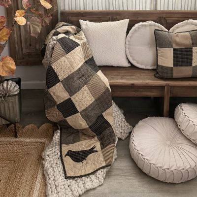 Rustic Star and Crow Quilted Throw