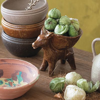 Rustic Stoneware Donkey Bowl