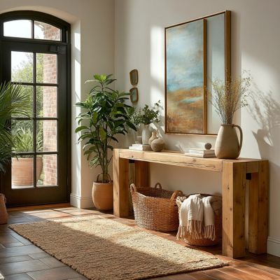 Rustic Timber Frame Console Table