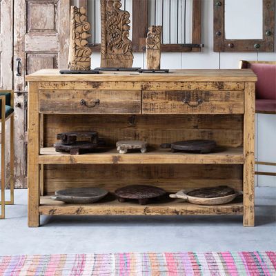 Rustic Timber Rectangle Island