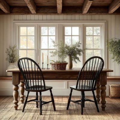 Rustic Township Turned Leg Table | SHIPS FREE