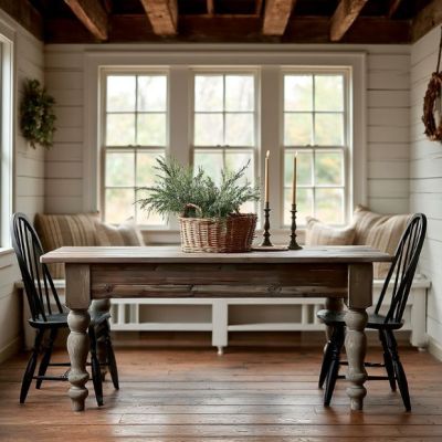 Rustic Township Turned Leg Table