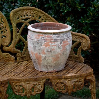 Rustic Weathered Olive Pot Planter