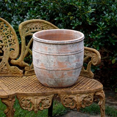 Rustic Weathered Tuscan Inspired Pot Planter