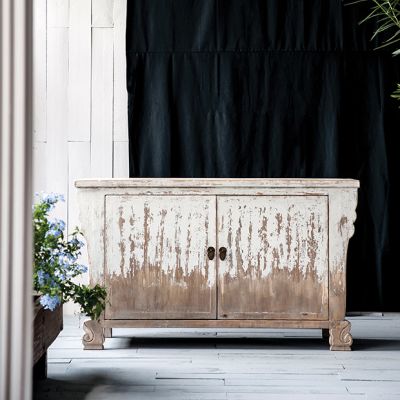Rustic Whitewashed Sideboard