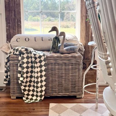 Rustic Wicker Storage Trunk