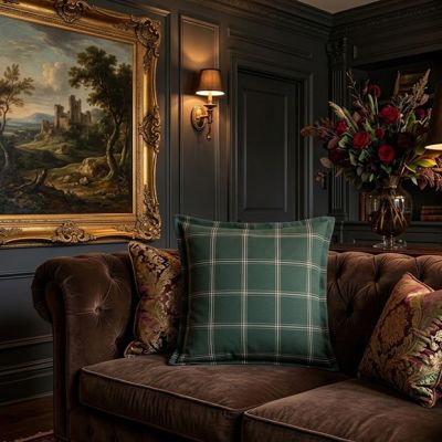 Rustic Windowpane Plaid Euro Sham