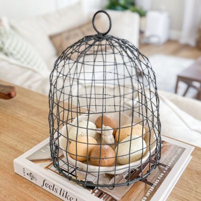 Rustic Wire Bell Cloche Set of 2