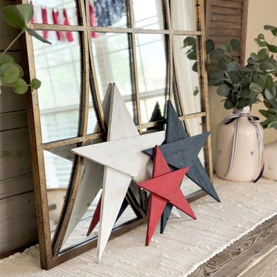 Rustic Wood Patriotic Star Set of 3