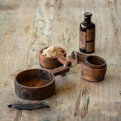 Rustic Wooden Measuring Cup Set