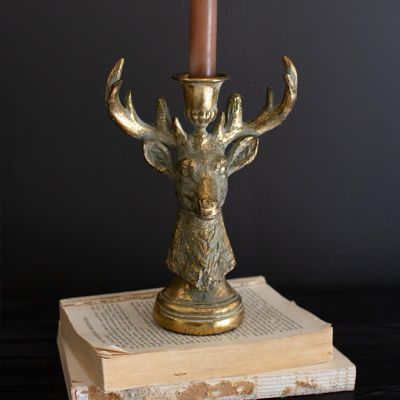 Rustic Woodland Deer Taper Holder