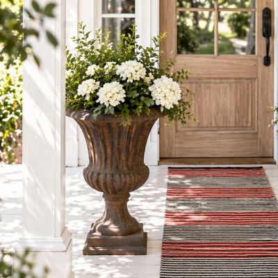 Rusty Cast Iron Garden Urn