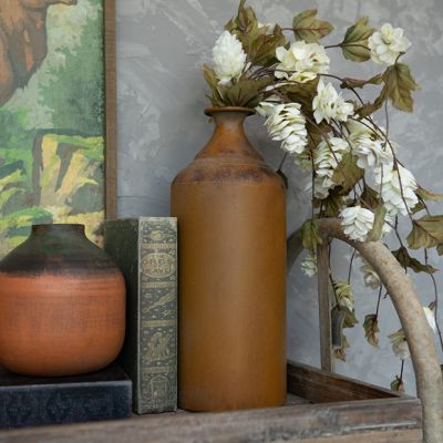Rusty Tall Metal Bottle Vase