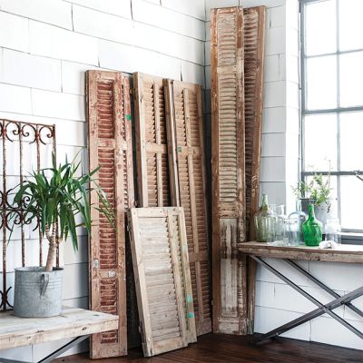 Salvaged Wood Window Shutter Pair